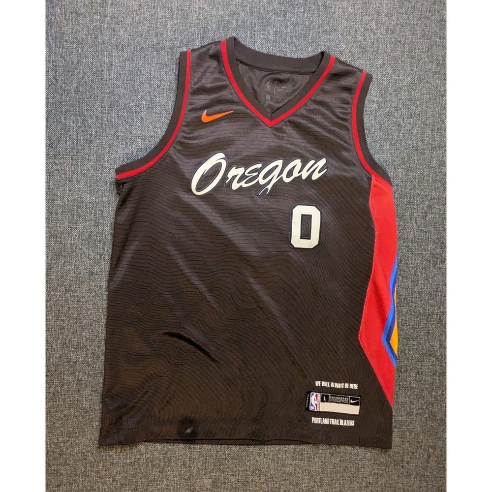 Damian Lillard 2020-21‎ Portland Trailblazers City Nike Dri Fit Yourh Jersey L
